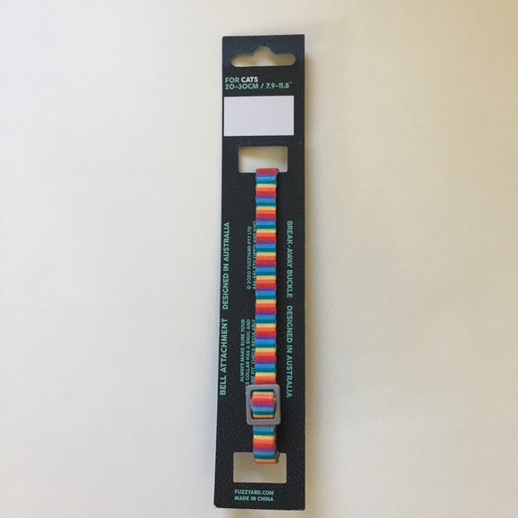 NEW Cat Collar with Bell Multicolor Stripes | FuzzYard - Picture 3 of 6